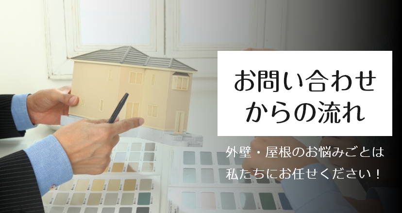 お問い合わせからの流れ 外壁・屋根のお悩みごとは私たちにお任せください!